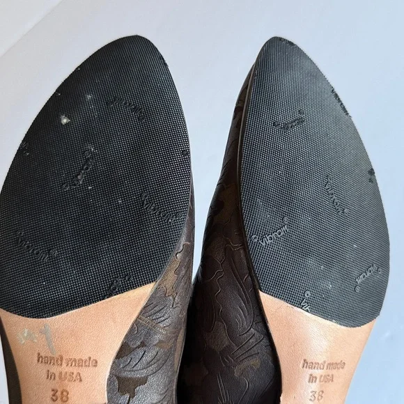 Cydwoq Hood booties women’s 38 embossed brown leather worn once - Picture 6 of 8